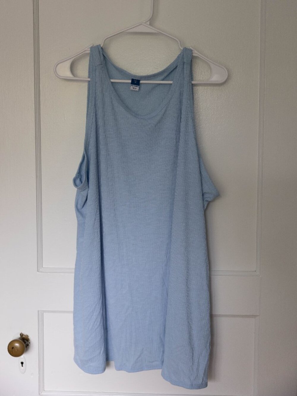 Old Navy Luxe Ribbed Light Blue Tank Top 3X